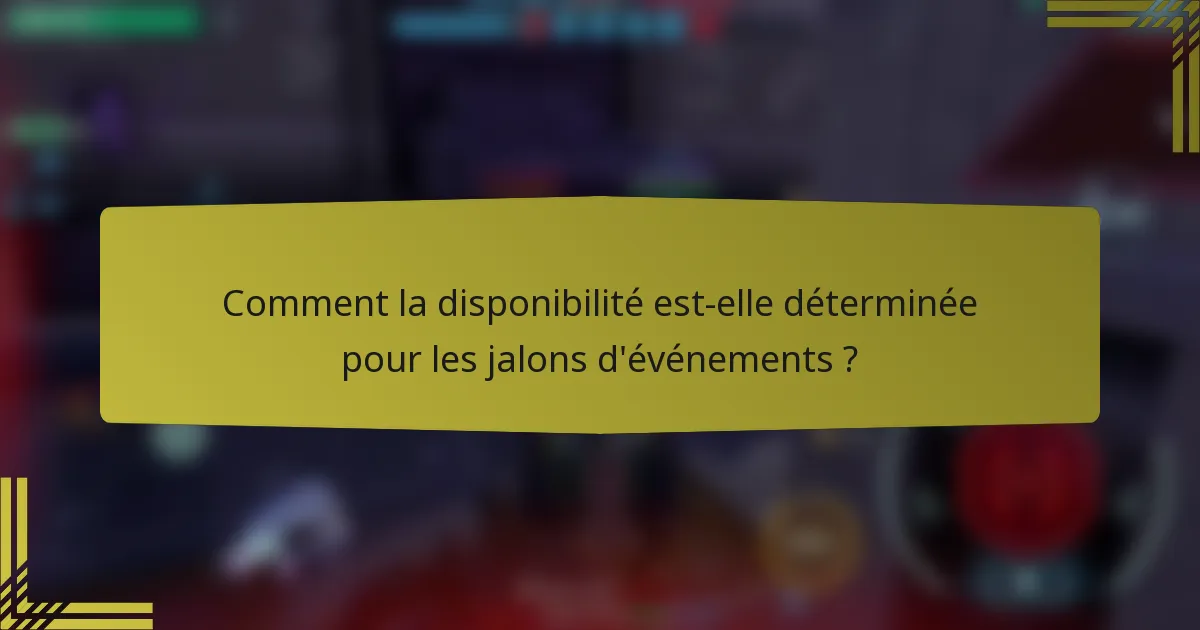 Comment la disponibilité est-elle déterminée pour les jalons d'événements ?