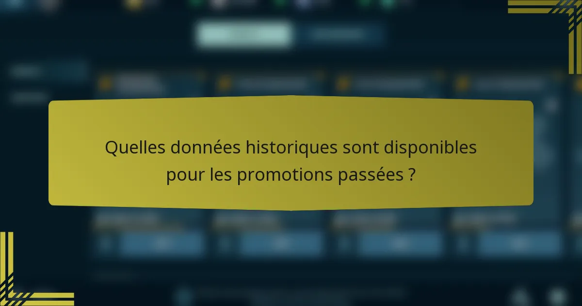 Quelles données historiques sont disponibles pour les promotions passées ?