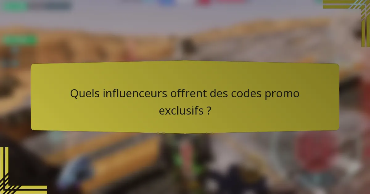 Quels influenceurs offrent des codes promo exclusifs ?